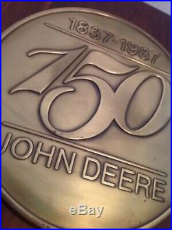 Vintage Sign JOHN DEERE 150 YEAR ANNIVERSARY 1837-1987 Plaque Dealer 14 X 20