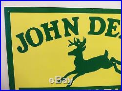 Vintage Sign John Deere Metal Farm Equipment Tractor Garage Gas Station Barn