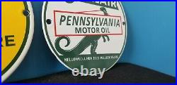 Vintage Sinclair Gasoline John Deere Porcelain 6 Service Station Gas Oil Sign