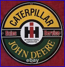 Vintage Style 1961 John Deere-caterpillar''pump Plate Porcelain Sign 12 In