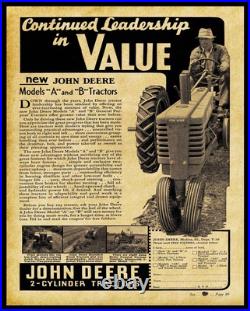 Vintage Style Metal Sign 1938 JOHN DEERE 24x30