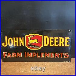 Vintage Style''john Deere Farm Implements'' 9x18 Inch Porcelain Dealer Sign