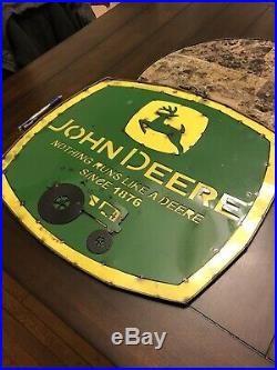 Vintage Tack Welded Metal John Deere Sign