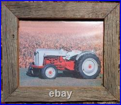 Vintage Tractor Pictures in Aged Wooden Frames, John Deere Slate Signs & Tray
