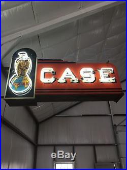 Vintage case double sided porcelain neon sign, ford john deere sign
