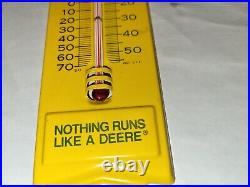 Vintage metal John Deere Thermometer Advertising Sign Nothing Runs Like a Deere