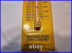 Vintage metal John Deere Thermometer Advertising Sign Nothing Runs Like a Deere