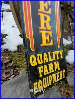 Vintage old original John Deere metal sign farm tractor advertising gas oil rare