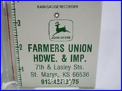 Vintage retro John Deere Advertising farmers union hardware sign St Marys Kansas