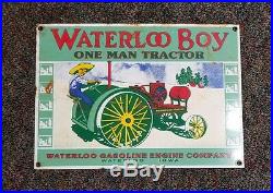 Vintage waterloo boy porcelain sign