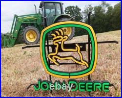 Vivid LED John Deere Farm Tractor Equipment 24x20 Neon Sign Light With Dimmer