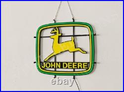 Vivid LED John Deere Farm Tractor Machine 22x19 Neon Sign Light With Dimmer