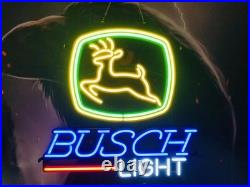 Vivid LED John Deere Tractor Machine Garage 24x20 Neon Sign Light With Dimmer