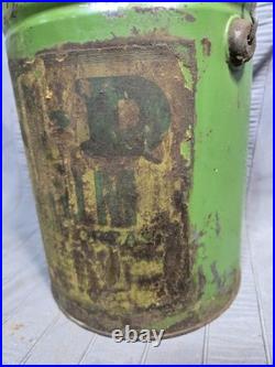 Vtg Antique J-D-D John Deere 10lb. Grease Can Husker Farm Store Sioux City Iowa