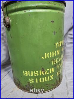 Vtg Antique J-D-D John Deere 10lb. Grease Can Husker Farm Store Sioux City Iowa