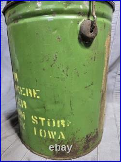 Vtg Antique J-D-D John Deere 10lb. Grease Can Husker Farm Store Sioux City Iowa