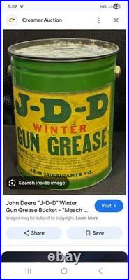 Vtg Antique J-D-D John Deere 10lb. Grease Can Husker Farm Store Sioux City Iowa