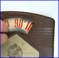 Vtg Calumet Indian Metal Iron Native American Chief Scale Thermometer Sign