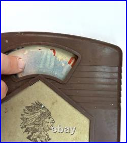 Vtg Calumet Indian Metal Iron Native American Chief Scale Thermometer Sign