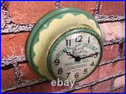 Vtg Ingraham John Deere Tractor Oil Old Farm Store Advertising Wall Clock Sign