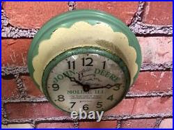 Vtg Ingraham John Deere Tractor Oil Old Farm Store Advertising Wall Clock Sign