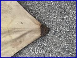 Vtg John Deere Canvas Tractor Umbrella Farm Equipment Advertising sign W Pole