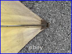Vtg John Deere Canvas Tractor Umbrella Farm Equipment Advertising sign W Pole