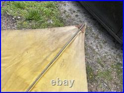 Vtg John Deere Canvas Tractor Umbrella Farm Equipment Advertising sign W Pole