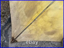 Vtg John Deere Canvas Tractor Umbrella Farm Equipment Advertising sign W Pole