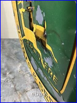 Vtg John Deere Equipment Parts Service 23 Round Metal Advertising Sign Homemade