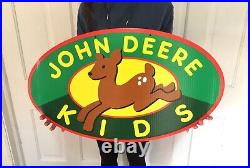 Vtg John Deere Kids Cardboard NOS Unused Sign Toys Farm Tractor Feed
