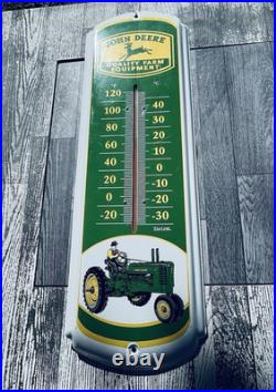 Vtg John Deere Metal Thermometer Taylor Quality Farm Equipment Large 27 X 8 in
