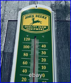 Vtg John Deere Metal Thermometer Taylor Quality Farm Equipment Large 27 X 8 in