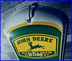 Vtg John Deere Metal Thermometer Taylor Quality Farm Equipment Large 27 X 8 in