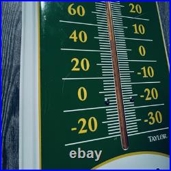 Vtg John Deere Metal Thermometer Taylor Quality Farm Equipment Large 27 X 8 in