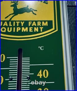 Vtg John Deere Metal Thermometer Taylor Quality Farm Equipment Large 27 X 8 in