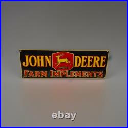 Vtg John Deere Porcelain Sign Old Farm Tractor Implements Dealer Sales Shop 22