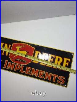 Vtg John Deere Porcelain Sign Old Farm Tractor Implements Dealer Sales Shop 22