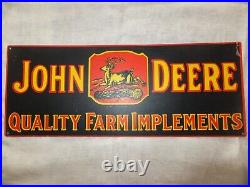 Vtg John Deere Sign Farm Tractor Machine Equipment Agriculture New Old Stock Met