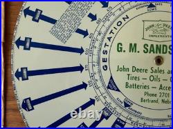 Vtg John Deere Vernon Farm Tin Advertising Calculator Sandstrom Bertrand NE
