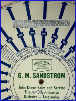 Vtg John Deere Vernon Farm Tin Advertising Calculator Sandstrom Bertrand NE