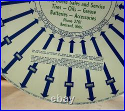 Vtg John Deere Vernon Farm Tin Advertising Calculator Sandstrom Bertrand NE