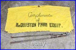 Vtg McQuiston Farm Equipment Canvas Tractor Umbrella Advertising John Deere etc