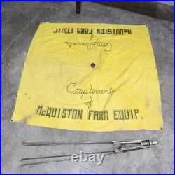 Vtg McQuiston Farm Equipment Canvas Tractor Umbrella Advertising John Deere etc