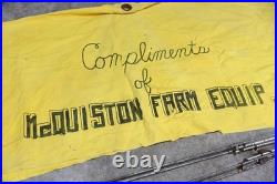 Vtg McQuiston Farm Equipment Canvas Tractor Umbrella Advertising John Deere etc