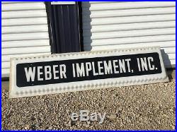 Vtg Weber farm machinery Implement display Large sign IH John Deere New Idea